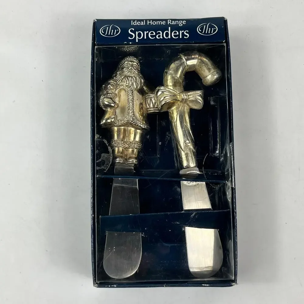 IHR Christmas Santa Candy Cane Spreader Set Stainless Steel Handles 5.5